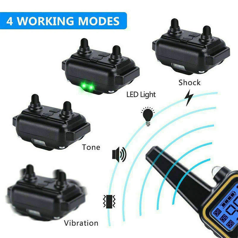 3000 FT Rechargeable Remote Dog Training Collar - Waterproof Shock Trainer for Pets